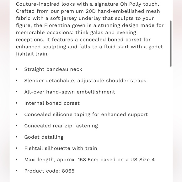 NEW Oh Polly embellished white corset gown - Picture 7 of 12